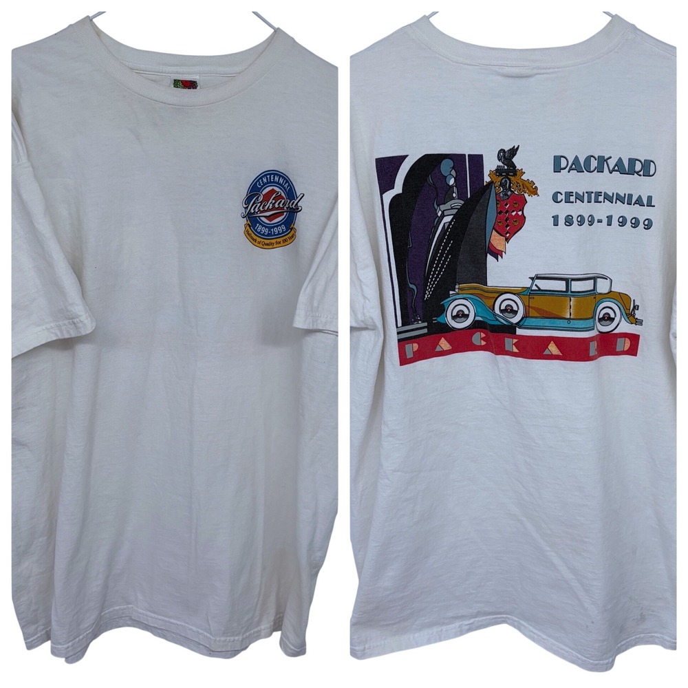 Vintage Packard Centennial Car Graphic T shirt XXL‎ 1999 90s White